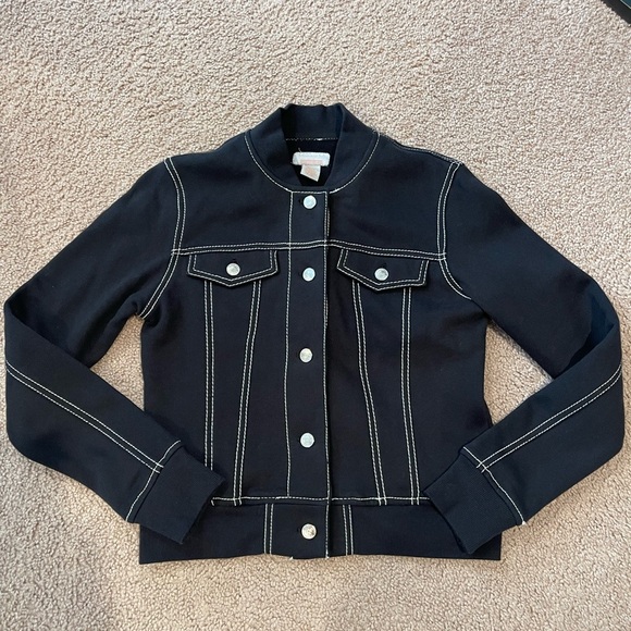 PROJECT G Black Soft Fleece Bomber Jacket with contrast Stitch in Black - Picture 1 of 9